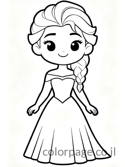 אלזה בסגנון קריקטורה חמודה