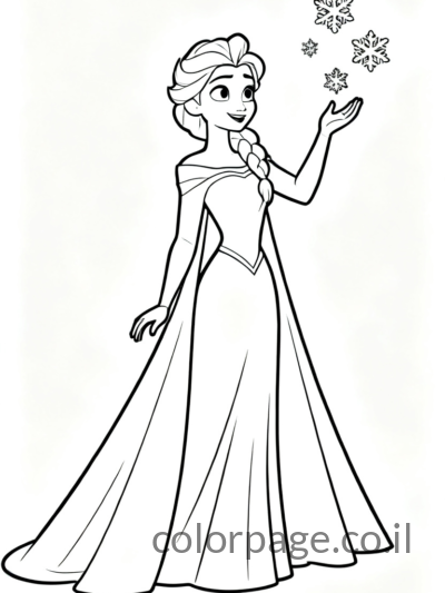 אלזה עם שמלה ארוכה ויד מורמת (קסם)