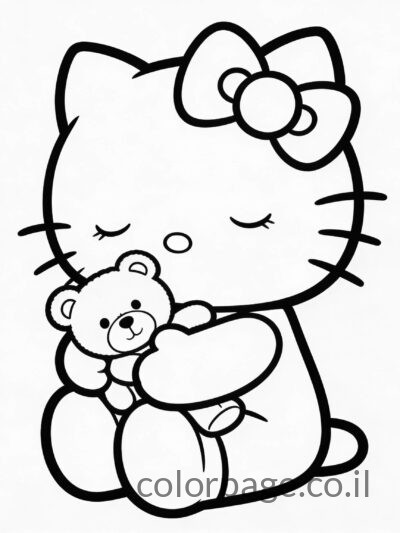 הלו קיטי ישנה עם בובה