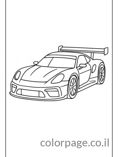 מכונית מרוץ עם כנף אחורית גדולה