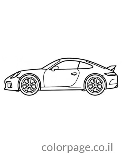 מכונית ספורט מהצד עם חישוקים מודגשים