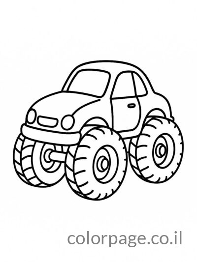 מכונית עם גלגלים גדולים בסגנון צעצוע