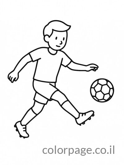 שחקן כדורגל בועט בכדור