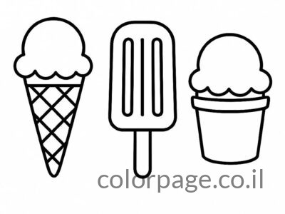 דפי צביעה גלידה