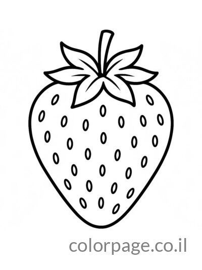 תות עם זרעים ועלים למעלה